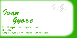 ivan gyore business card