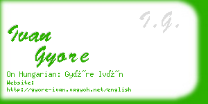 ivan gyore business card